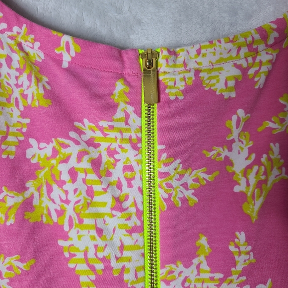 Crown & Ivy Beachy Pink Lime & White Coral Reef Print Dress Size XL - Picture 5 of 10